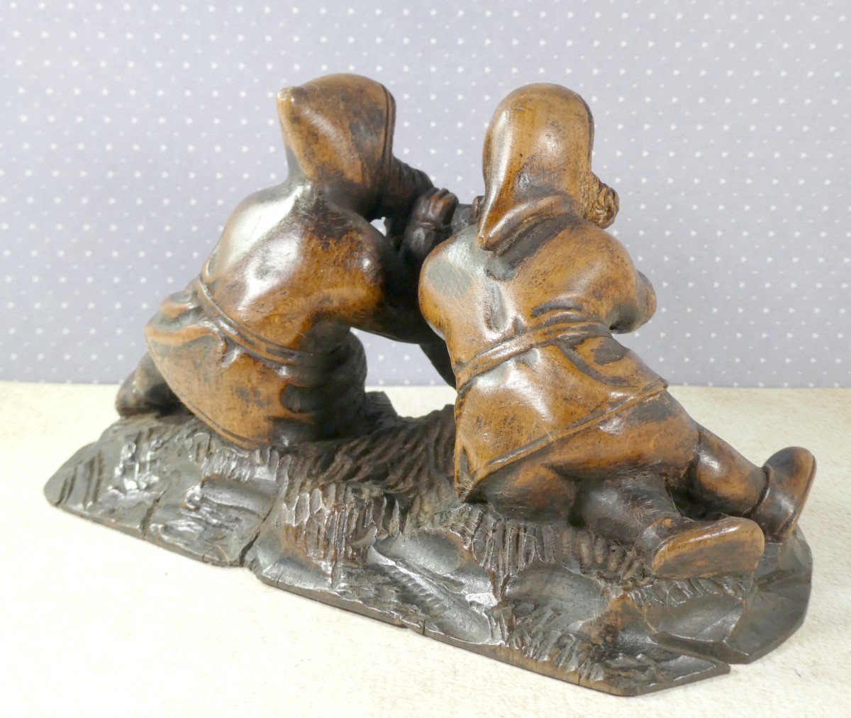 Petits Suisses ! Jolie Sculpture Ancienne De Brienz, Vers 1860  -photo-3