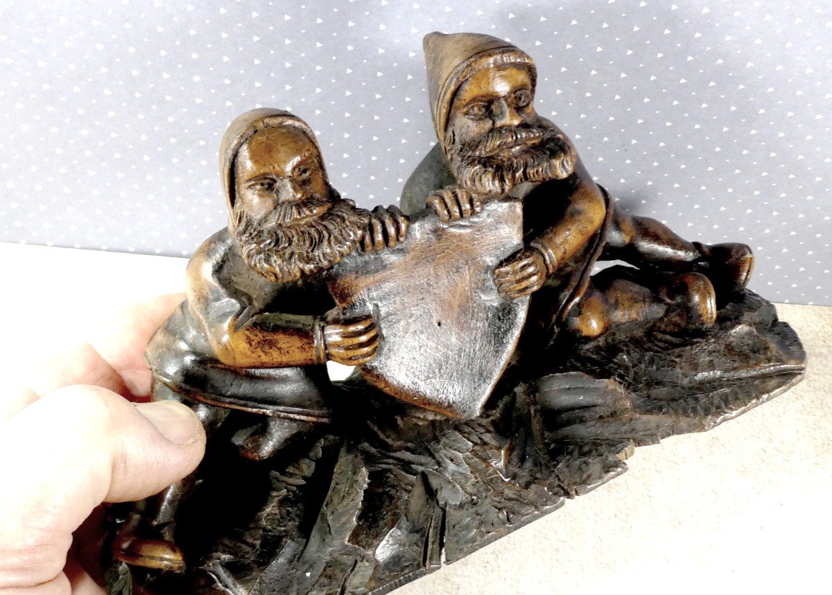 Petits Suisses ! Jolie Sculpture Ancienne De Brienz, Vers 1860  -photo-2