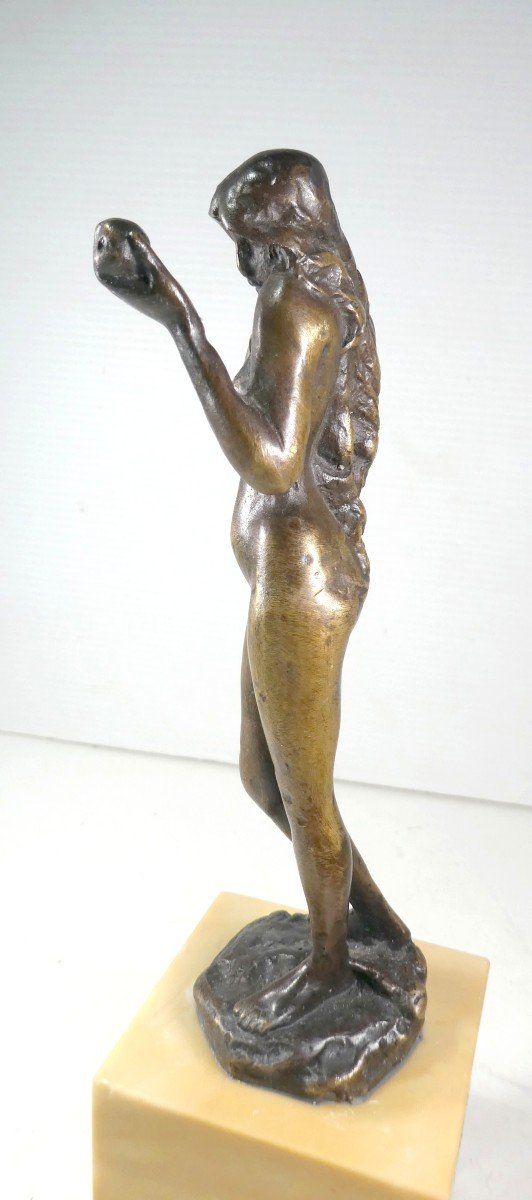 Jules Dalou: Eve, Bronze Sculpture, Signed, 19th Century-photo-1