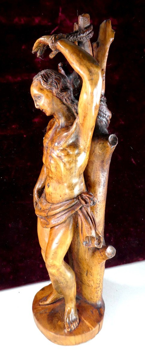 St Sébastien , Buis Sculpté , Maniérisme 16e Siècle-photo-2