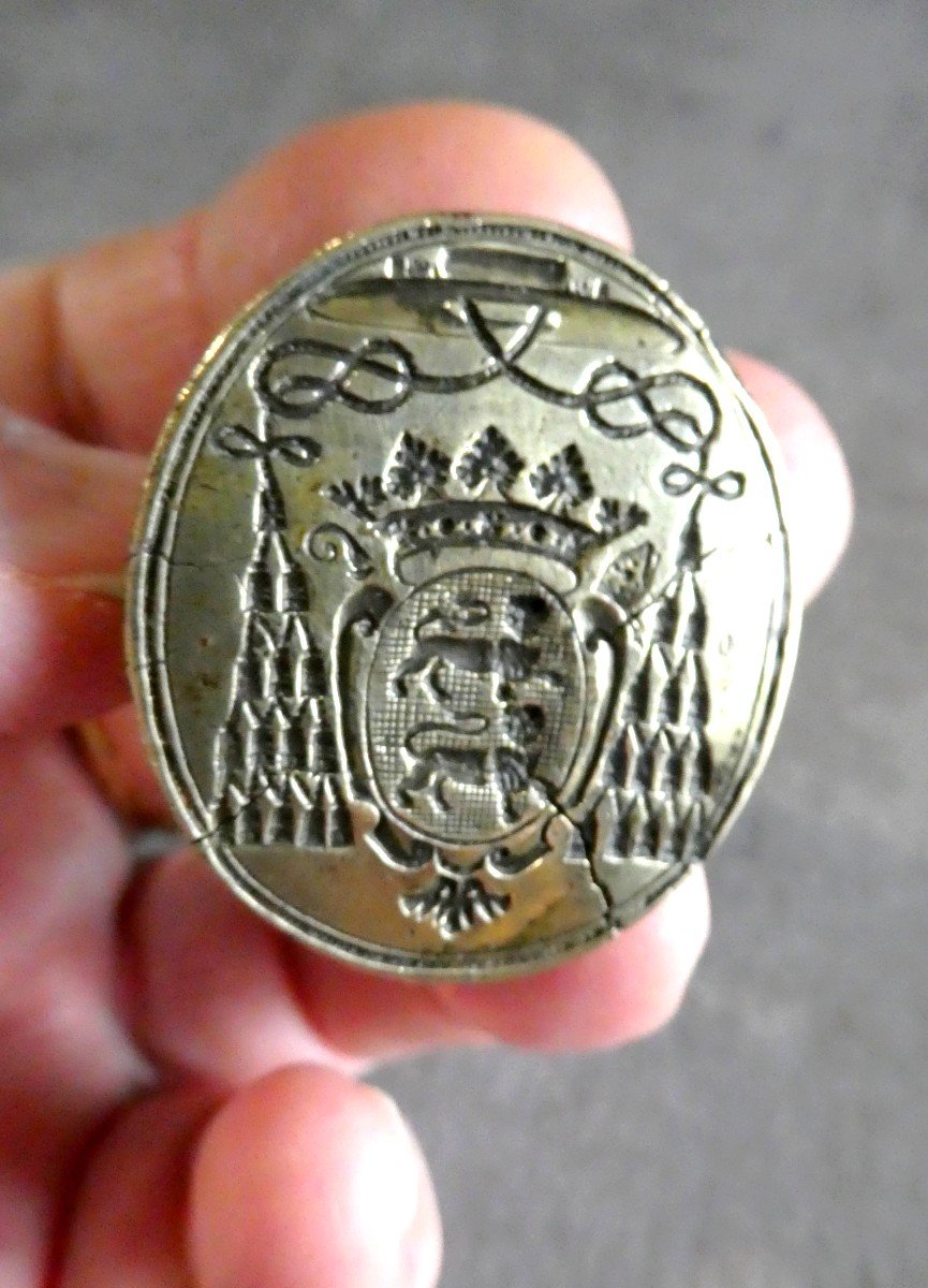 Great Seal Of  Cardinal Ch. Acton, Vatican, 1st Half 1800s  Beautiful Coat Of Arms.