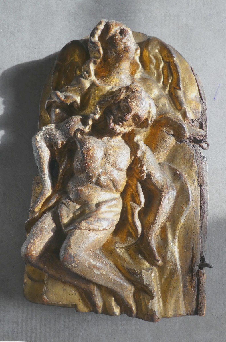 Carved-gilded Wood, 17th Century, Entombment, Tabernacle Door,