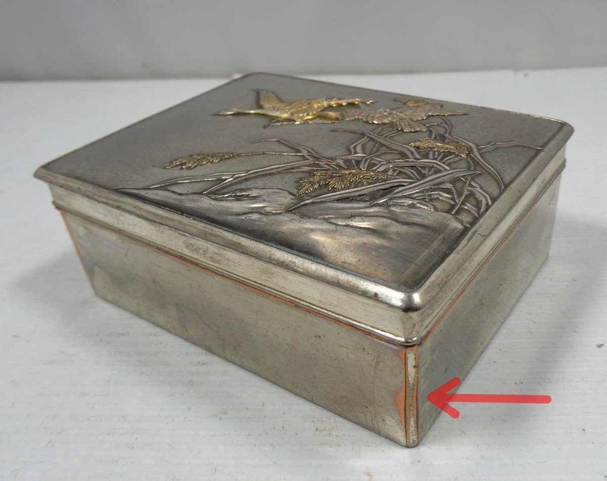 Japan, Circa 1915, Pretty Silvered Copper Table Box –d--photo-2