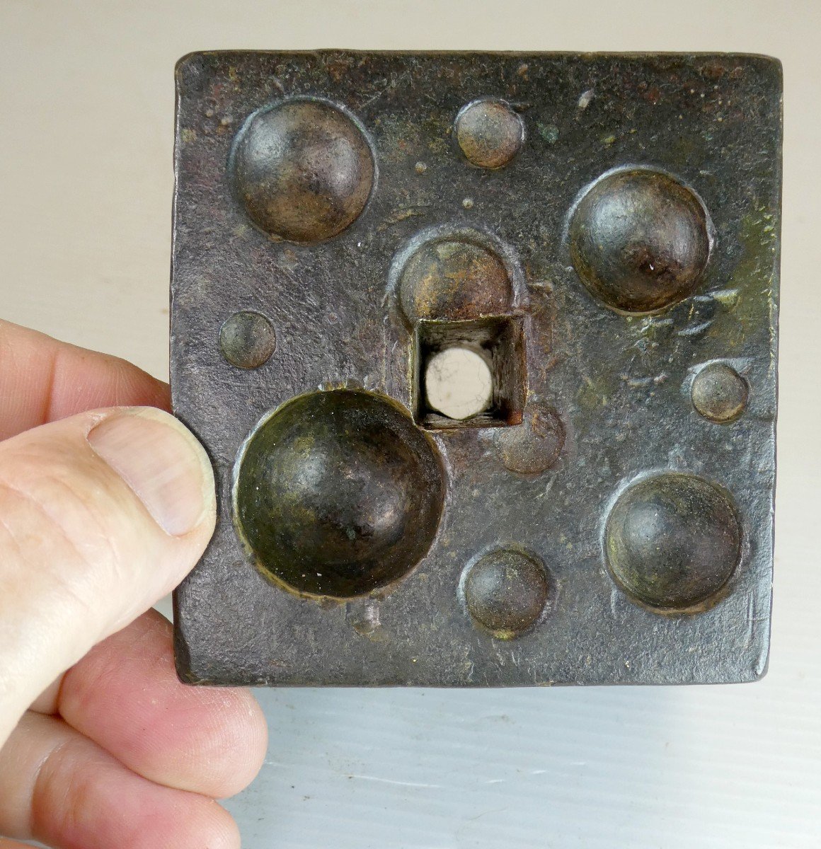 Large Bronze Stamping Die: 3.4kg, 19th Century Cutler's Anvil-photo-4