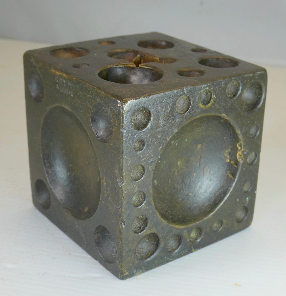 Large Bronze Stamping Die: 3.4kg, 19th Century Cutler's Anvil-photo-1