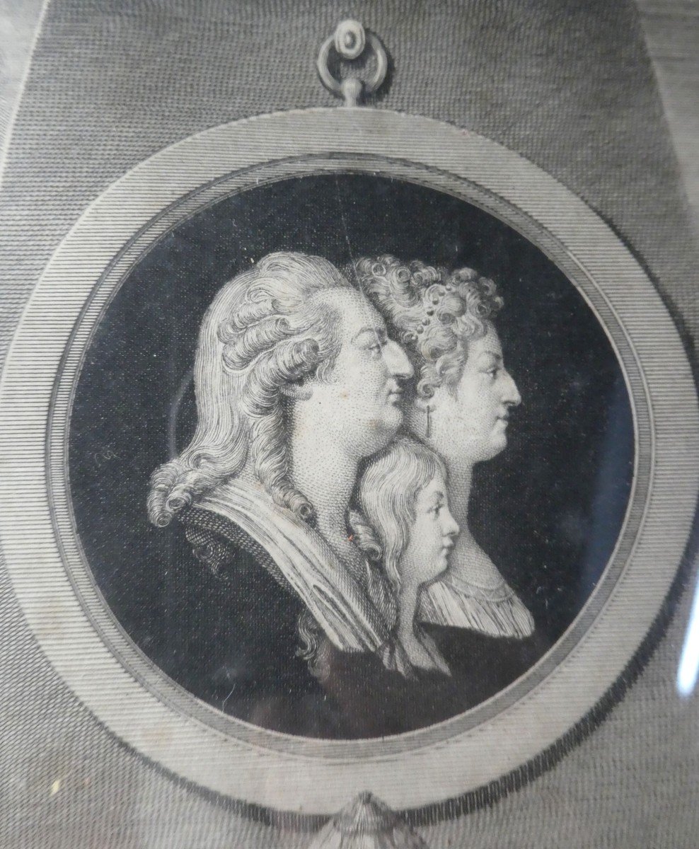 Sauvage And St Aubin, Famous Engraving Of The Royal Family, 19th Century-photo-2