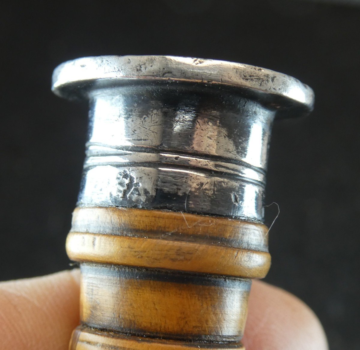 Cachet Champignon Buis Et Argent, Beau Blason De Comte, 18e Siècle-photo-1