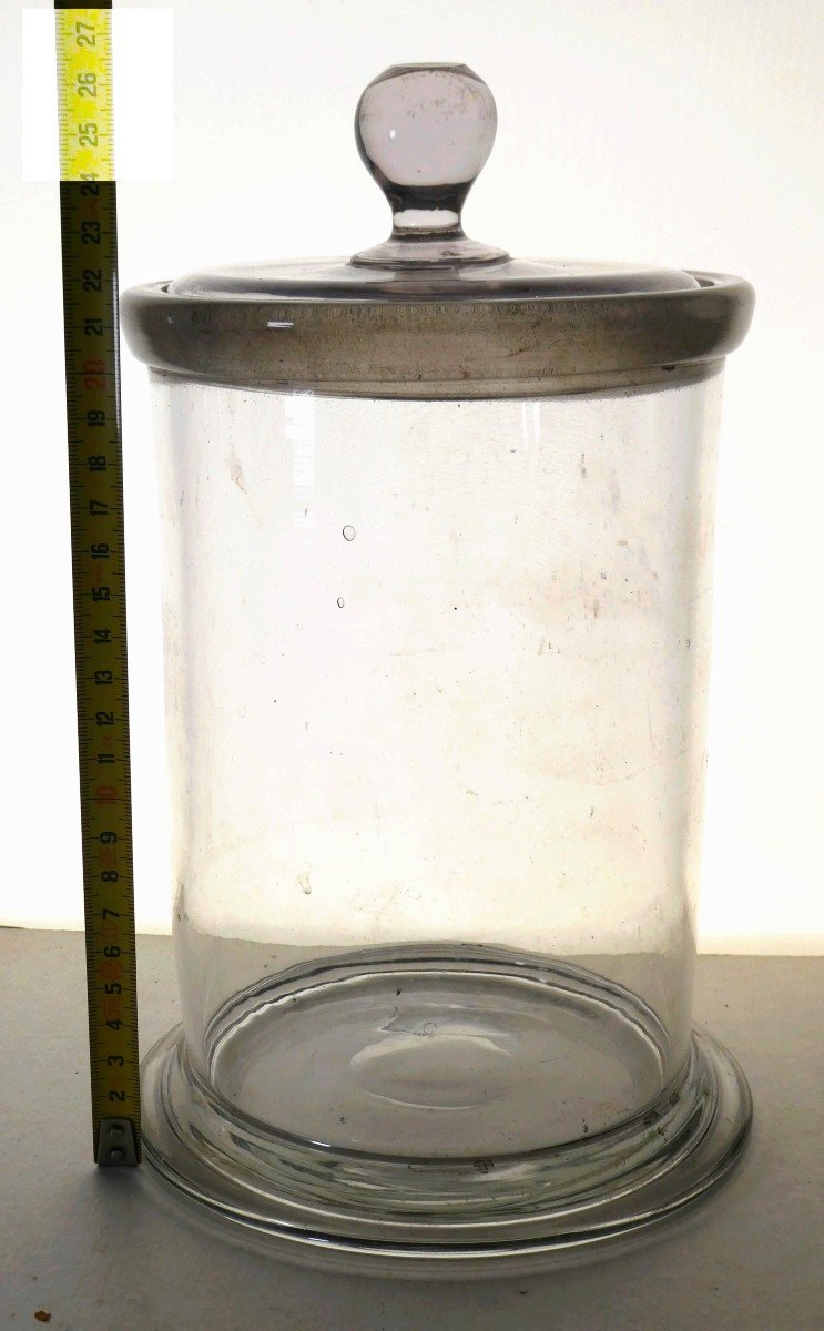 Beautiful Louis Philippe Period Blown Glass Confectioner's Jar, Emery Closure-photo-2