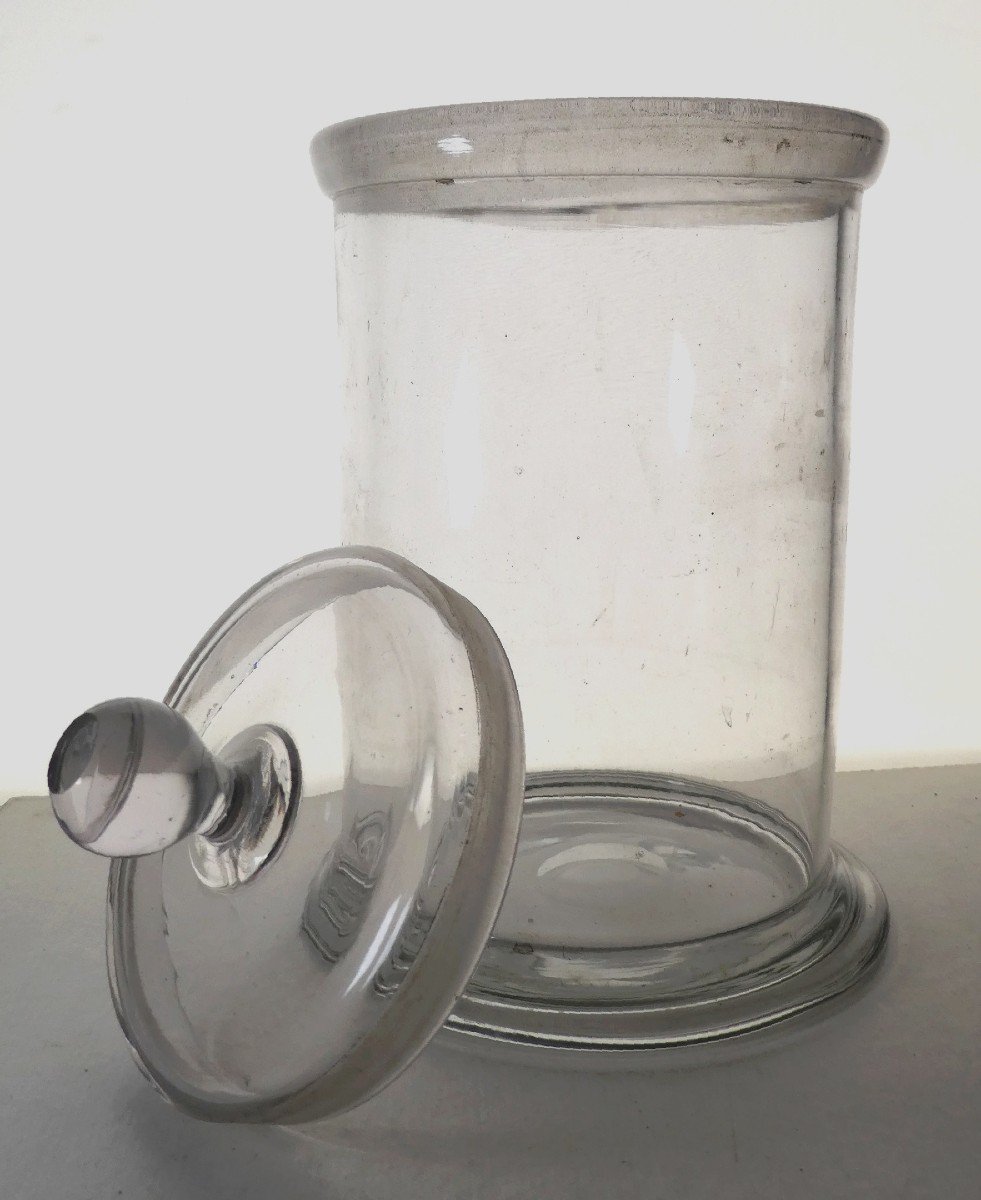 Beautiful Louis Philippe Period Blown Glass Confectioner's Jar, Emery Closure-photo-3