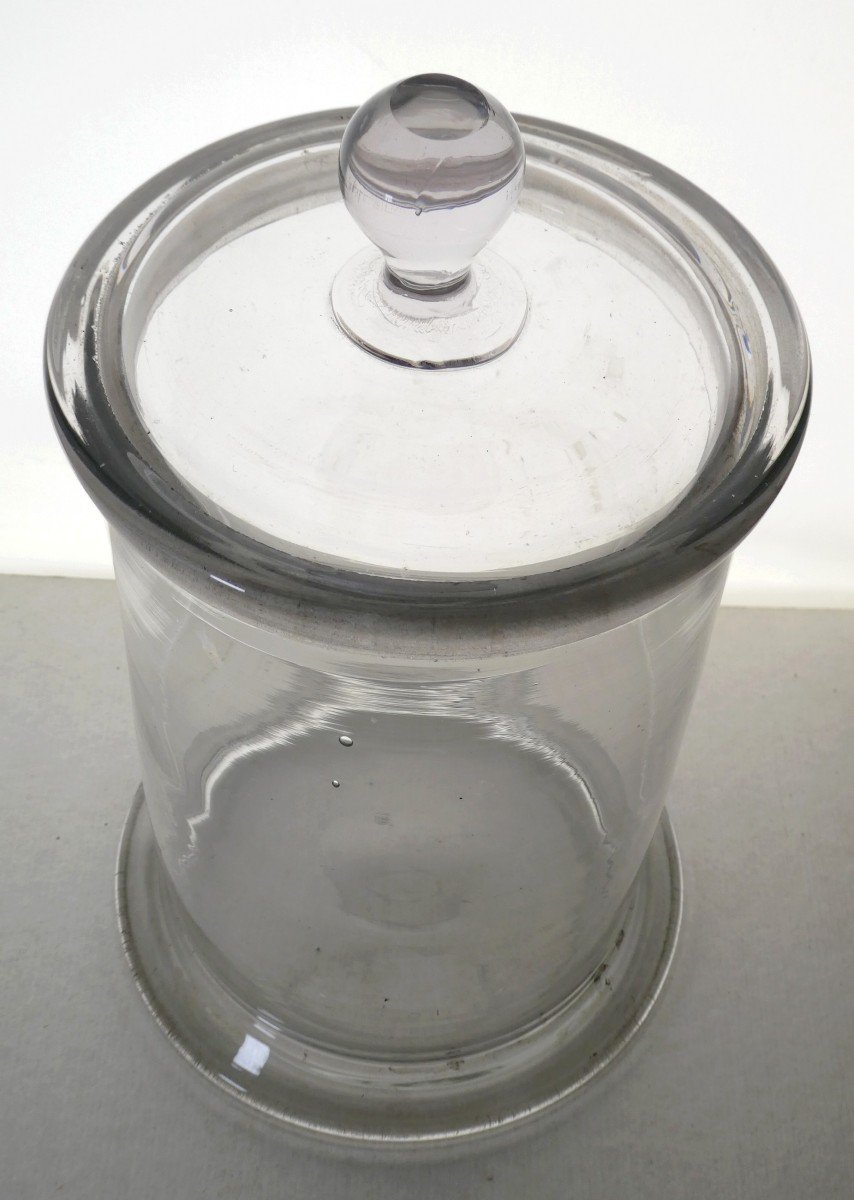 Beautiful Louis Philippe Period Blown Glass Confectioner's Jar, Emery Closure-photo-1