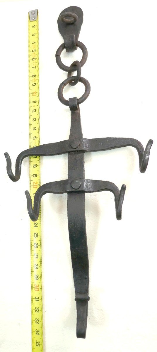 5-arm Pendant, Wrought Iron, 17th-18th Century And 5 Keys 17th-18th.-photo-1