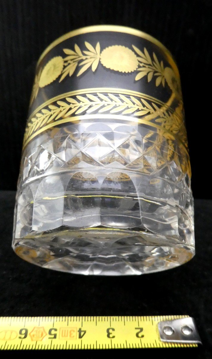 Cristal  Du Creusot, Gobelet Doré, Desvignes, Palais Royal, état De Neuf.-photo-1