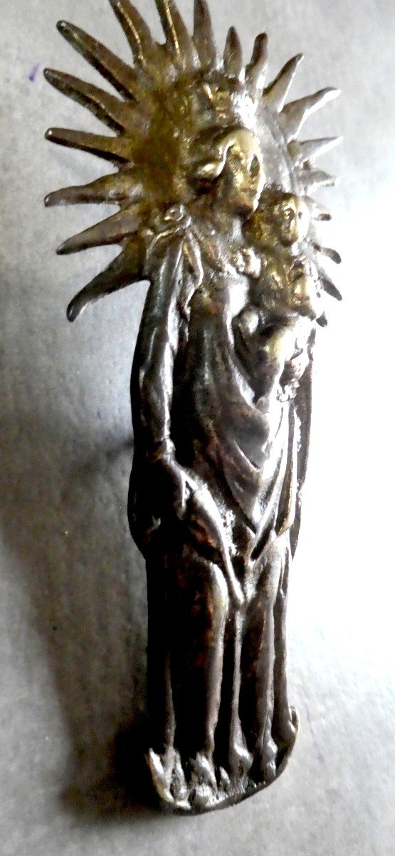 17th Century Glorious Virgin, Small Bronze Of Montrance 