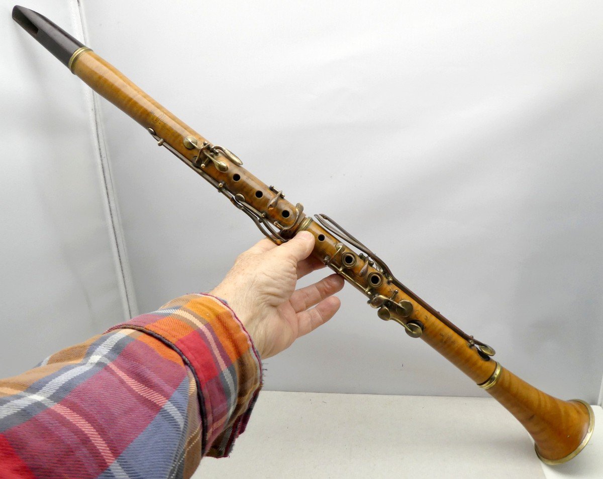 Boxwood Clarinet Signed Thibouville Buffet, Napoleon III Period, -photo-1