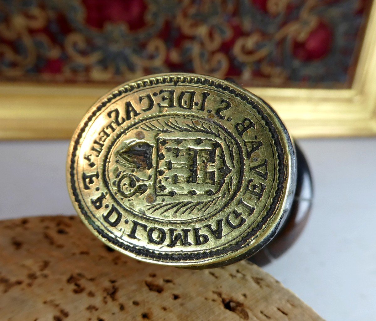 Seal Of  Abbey Of St Jean De La Castelle, 17th Century, Superb Object-photo-2