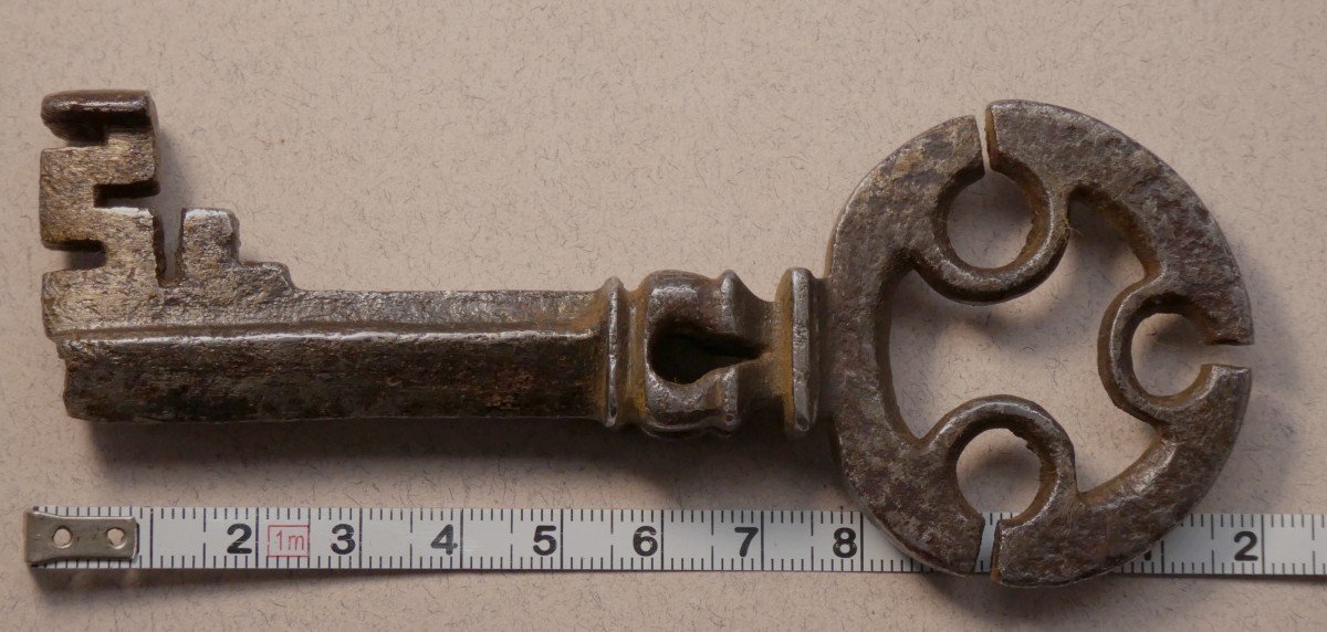 15th-16th Century Lantern Key, 11.8cm, Rare Model-photo-4