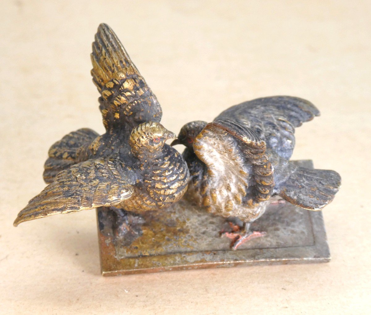 Minuscula: Vienna Bronze, 19th Century: Pigeons In Love-photo-2