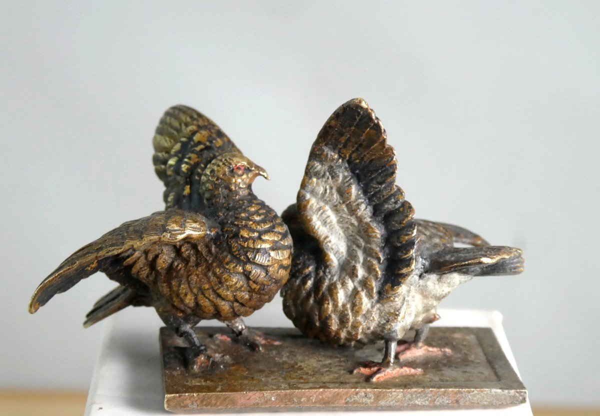 Minuscula: Vienna Bronze, 19th Century: Pigeons In Love