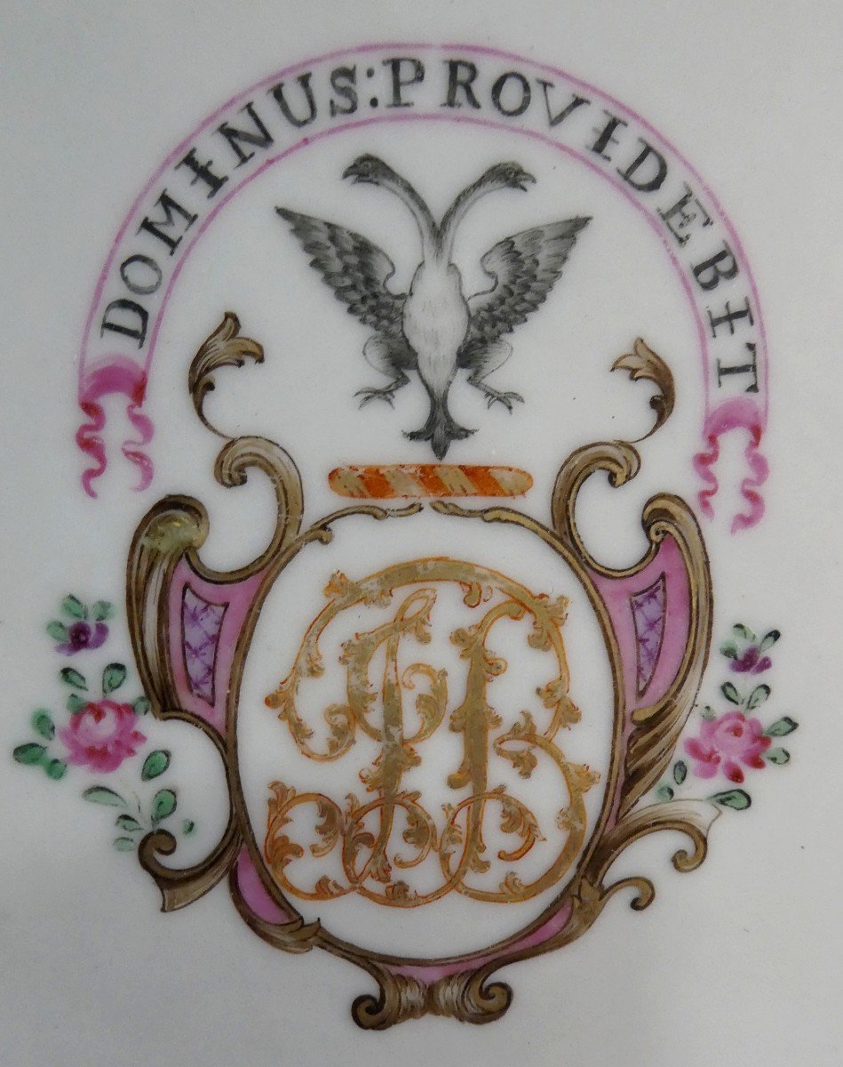 East India Company 18th Century: Rich Plate With Crowned Coat Of Arms: God Will Provide-photo-2