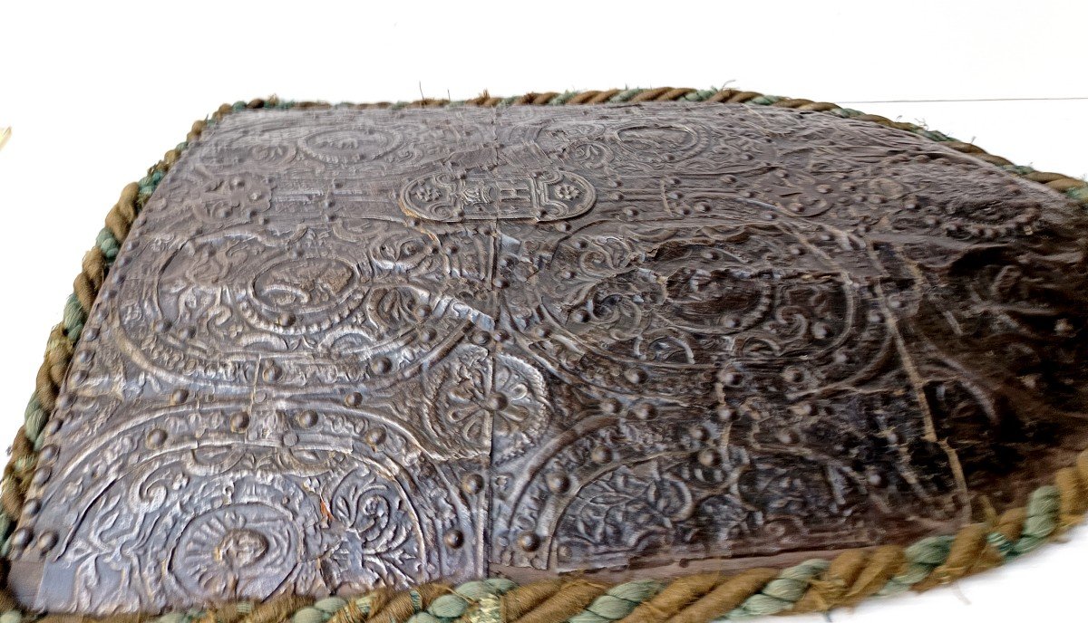 Embossed Iron Shield, Renaissance Style, Many Elements From Henry II Period, Circa 1550-photo-4