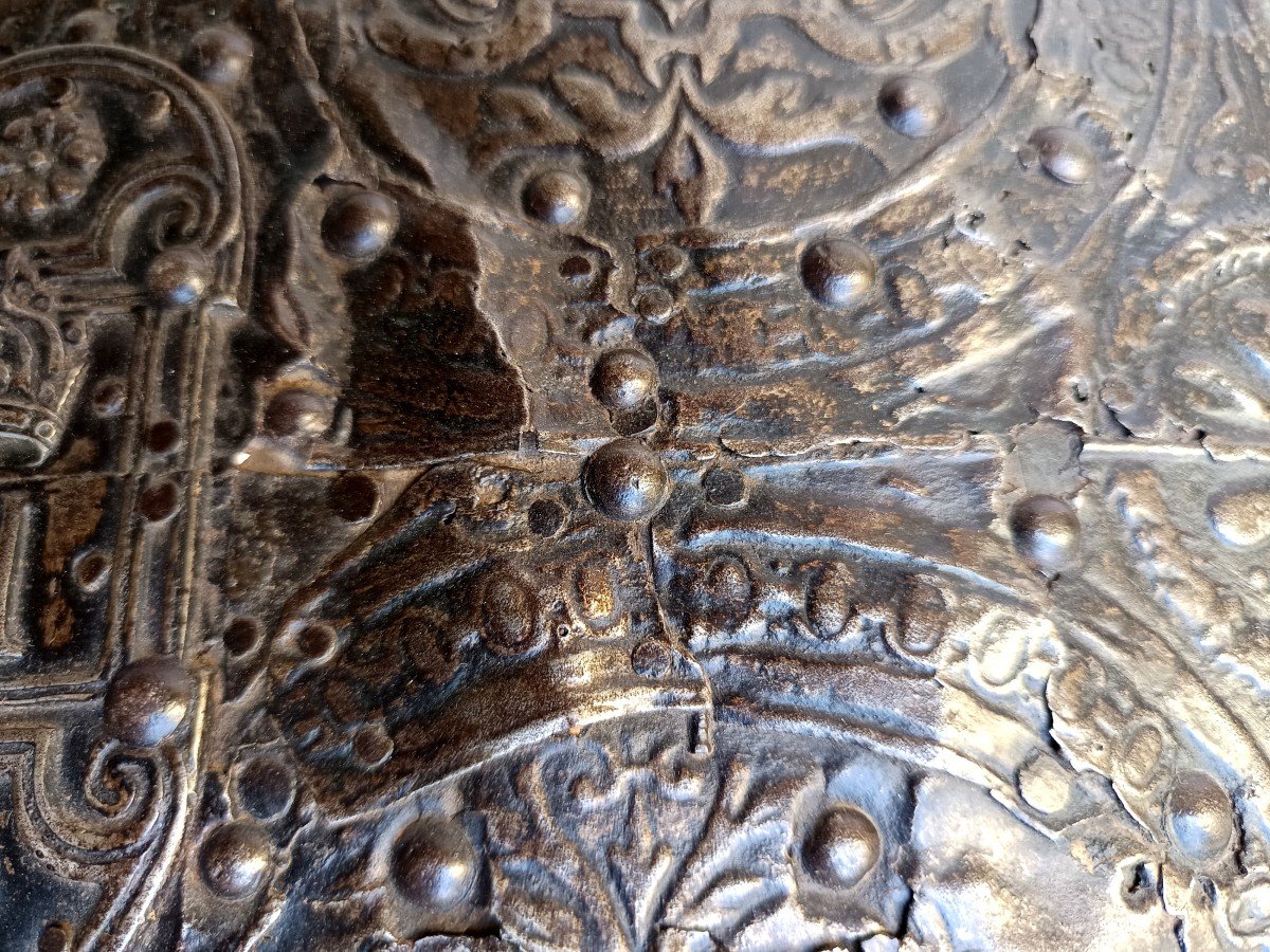 Embossed Iron Shield, Renaissance Style, Many Elements From Henry II Period, Circa 1550-photo-2