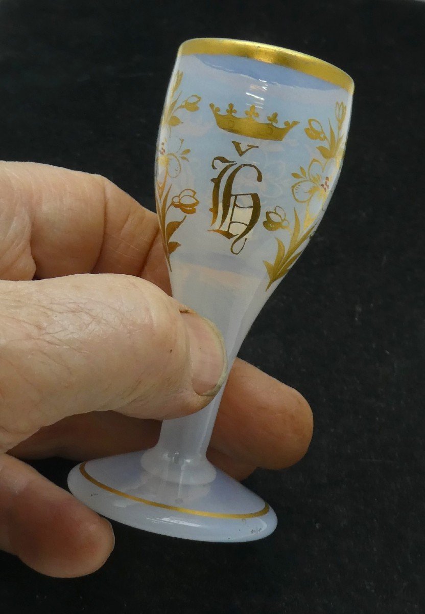 Souvenir Royal : Henri V, Comte De Chambord, Et Les Princes : Verre De Service Opaline-photo-2