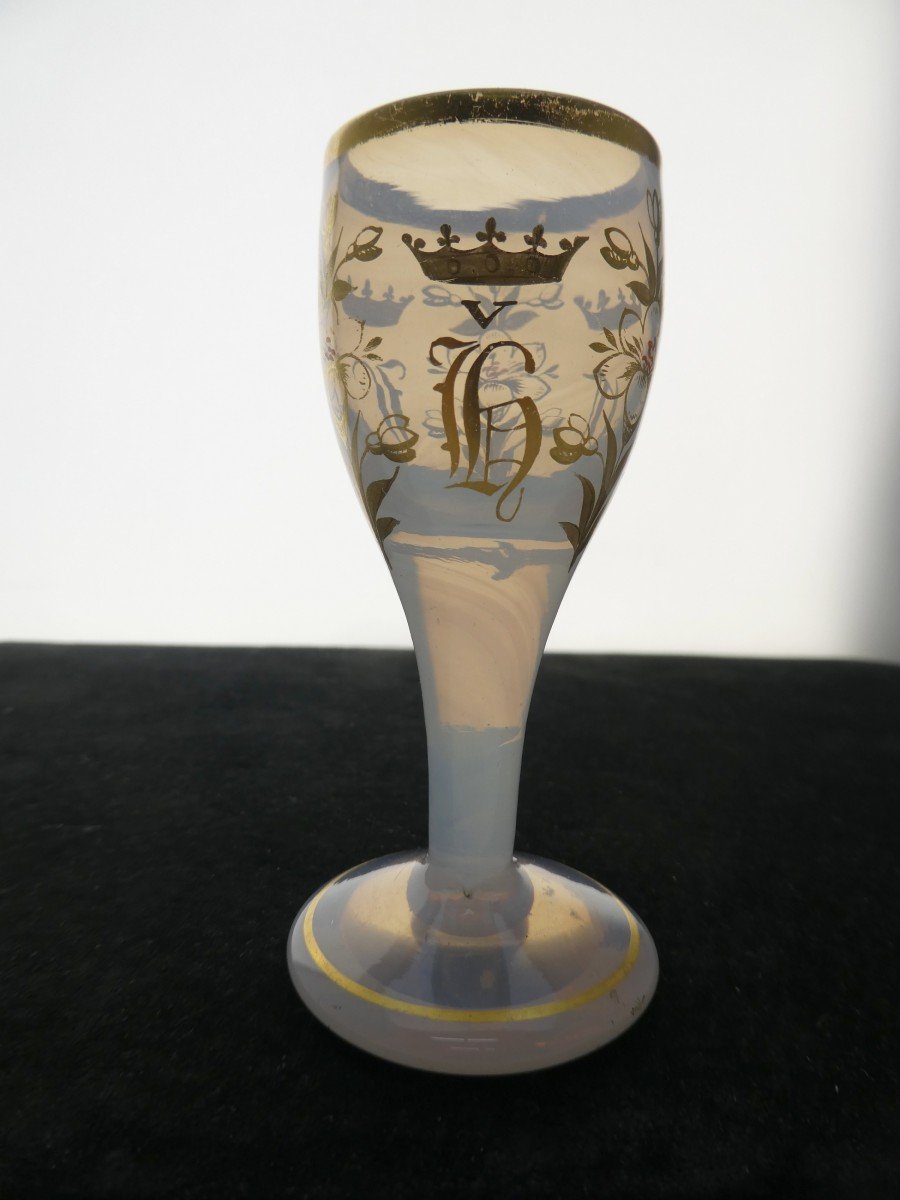 Souvenir Royal : Henri V, Comte De Chambord, Et Les Princes : Verre De Service Opaline-photo-3