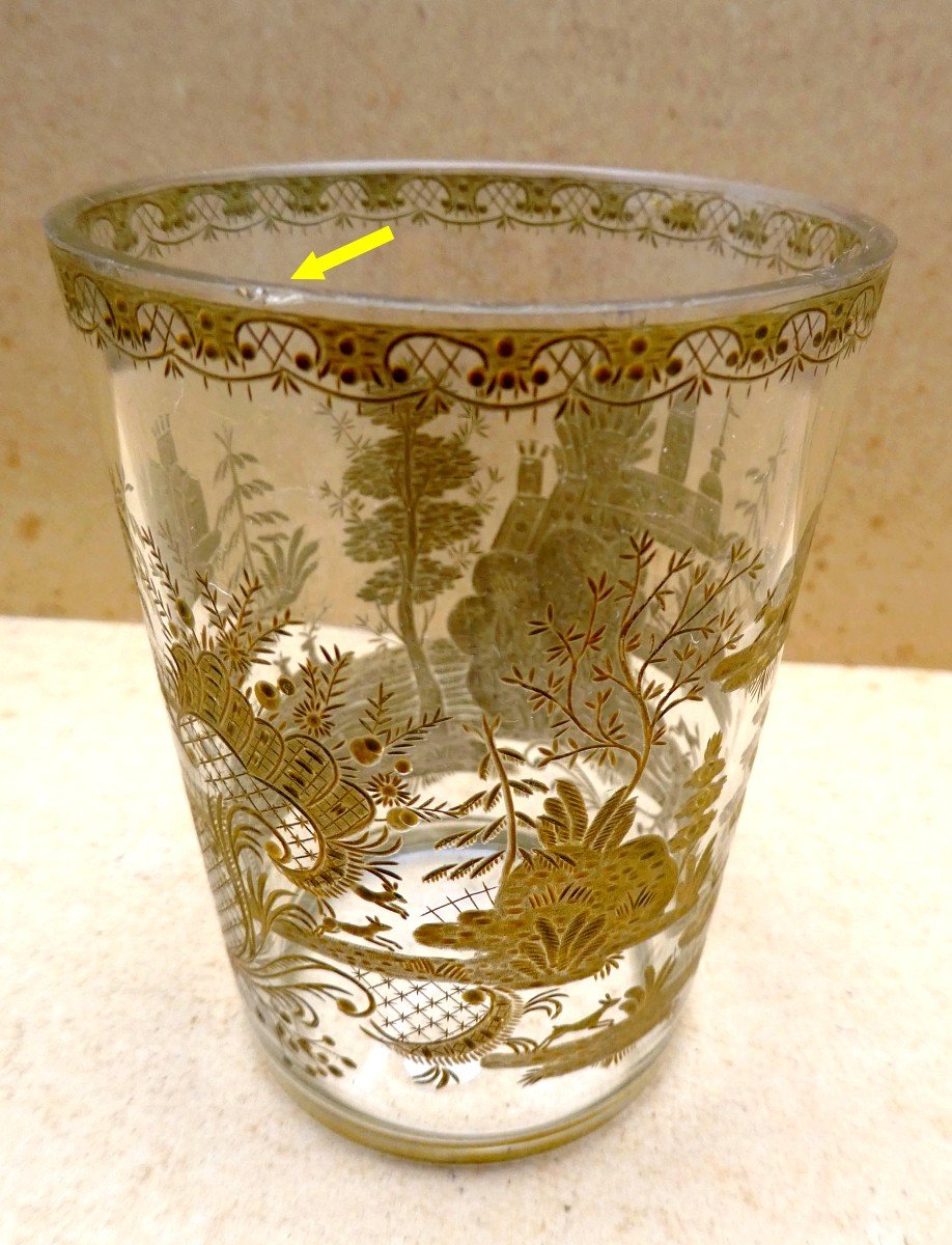 Spain: Rich Gilded Glass Goblet, Royal Manufacture Of La Granja, Late 18th Century-photo-2