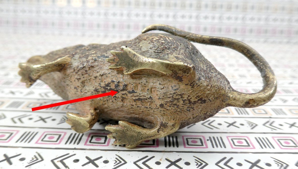 Petite Souris Bronze De Vienne, Marqué (geschutzt), 19e Siècle-photo-3