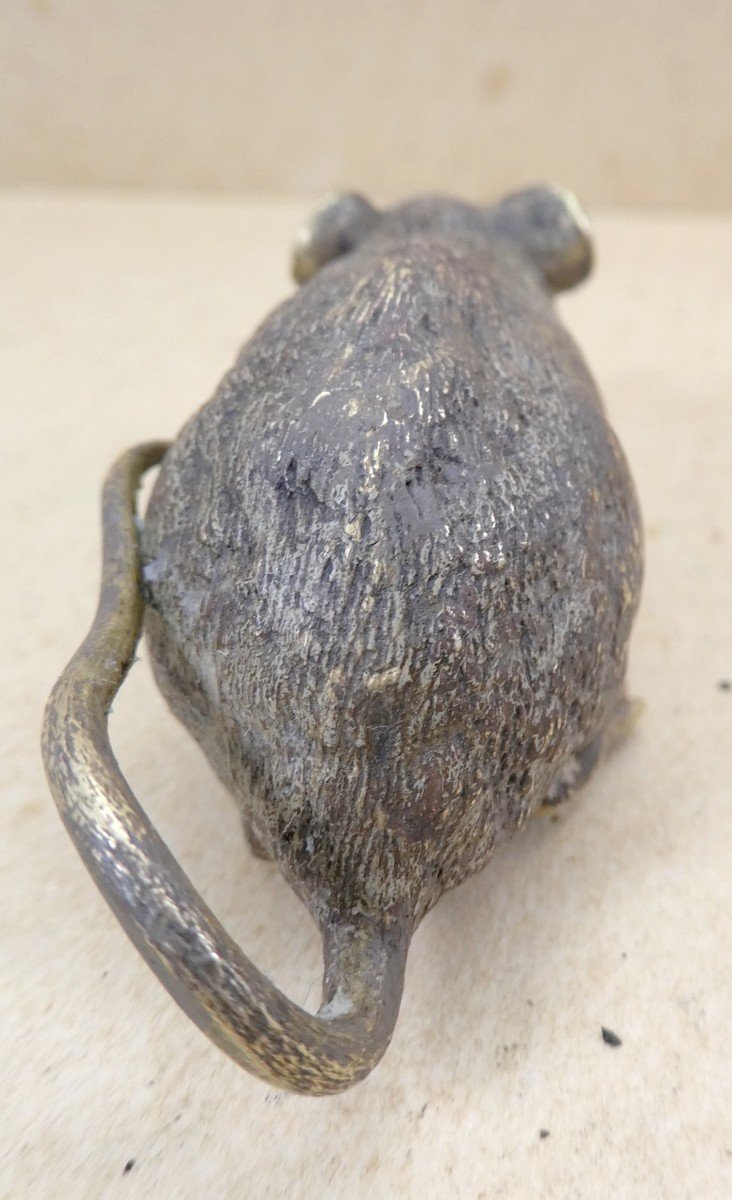 Petite Souris Bronze De Vienne, Marqué (geschutzt), 19e Siècle-photo-3