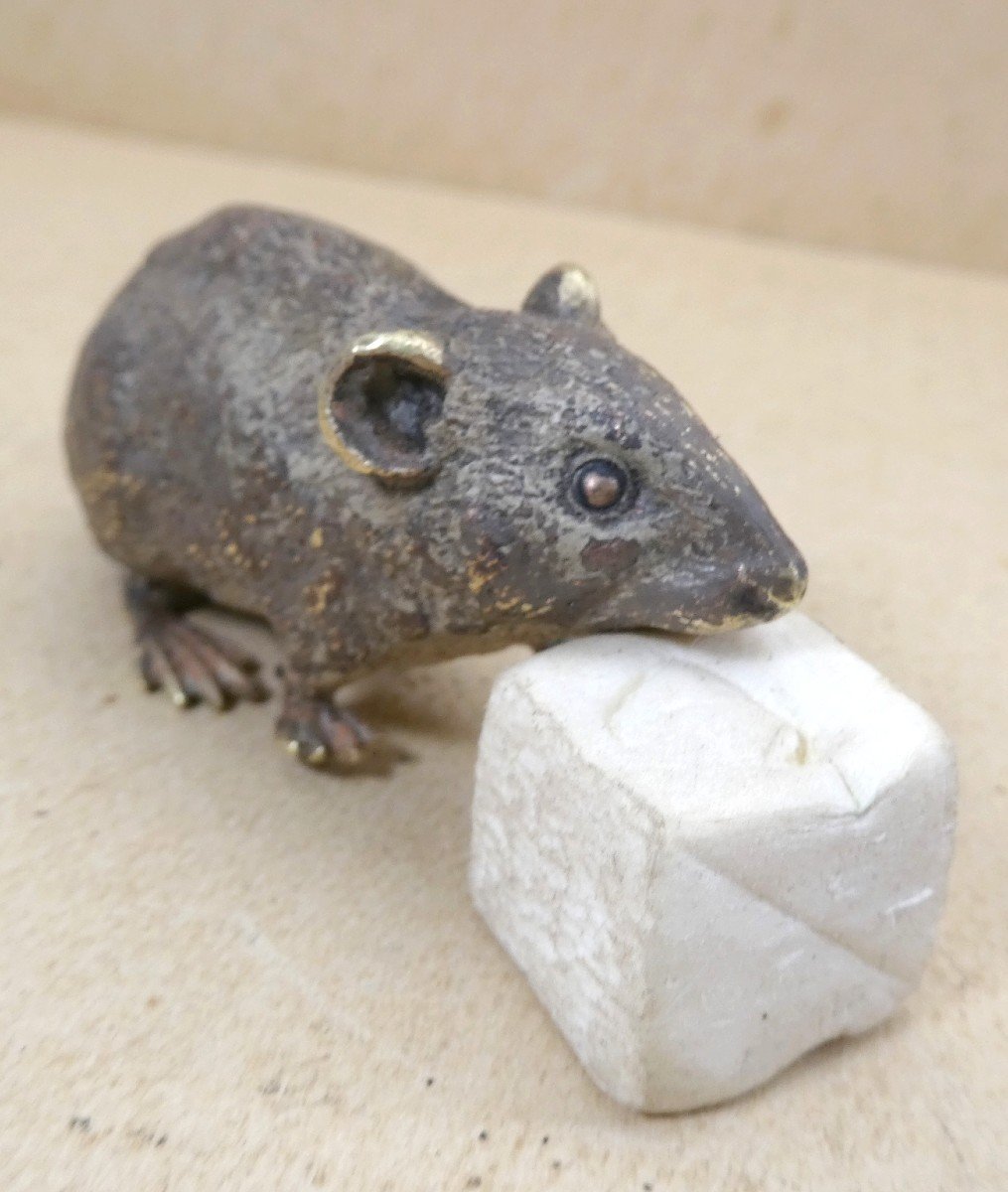 Little Vienna Bronze Mouse, Marked (geschutzt), 19th Century