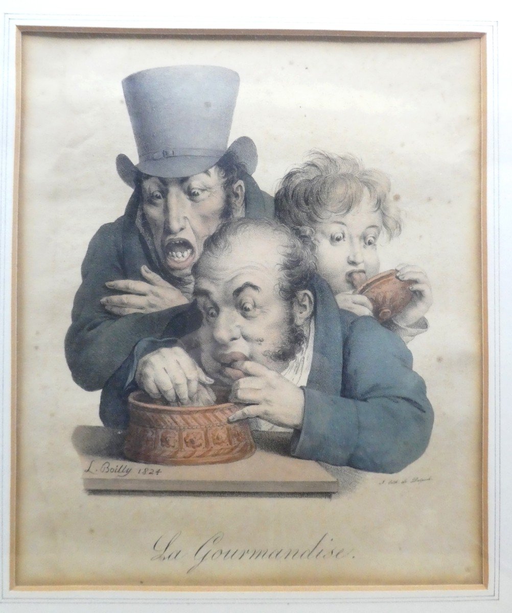 Gastronomie Et Caricature ; Les Gourmands, Les Mangeurs D’huitres, Boilly, 1824/25-photo-2