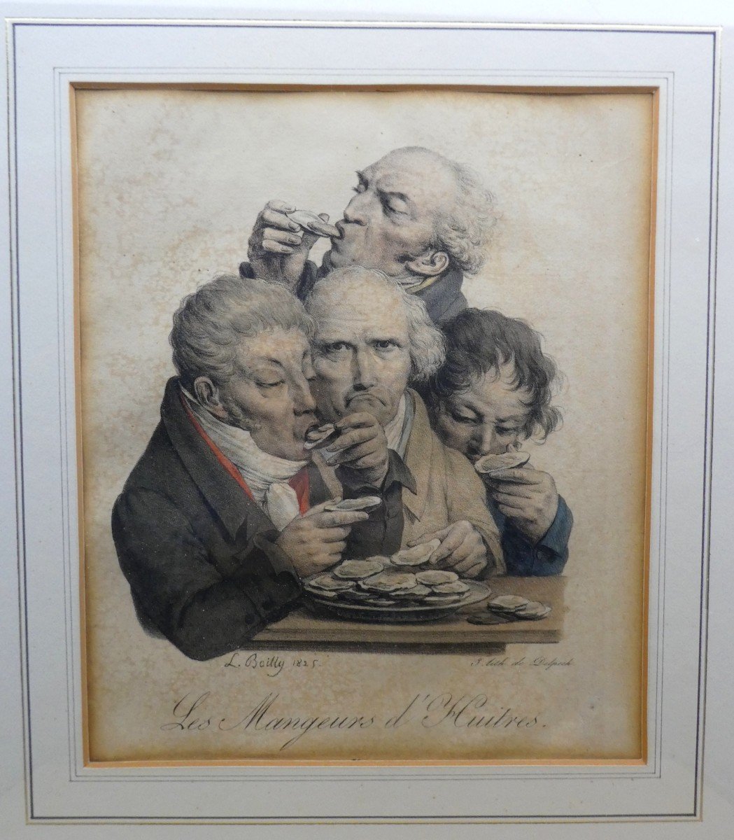 Gastronomie Et Caricature ; Les Gourmands, Les Mangeurs D’huitres, Boilly, 1824/25-photo-3