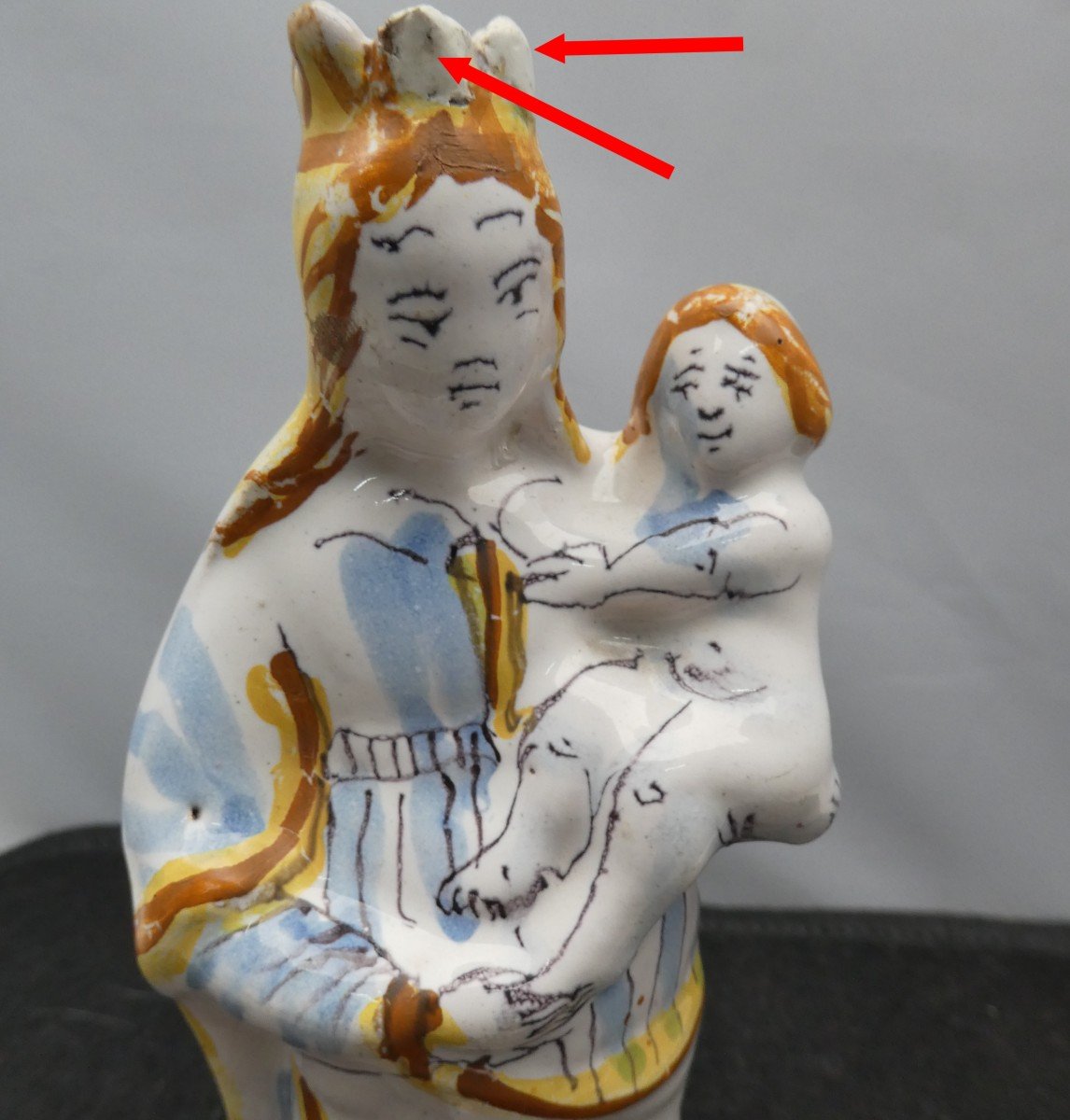 La Vierge Rousse, Faïence De Nevers à Compendiario,  17e Siècle-photo-3