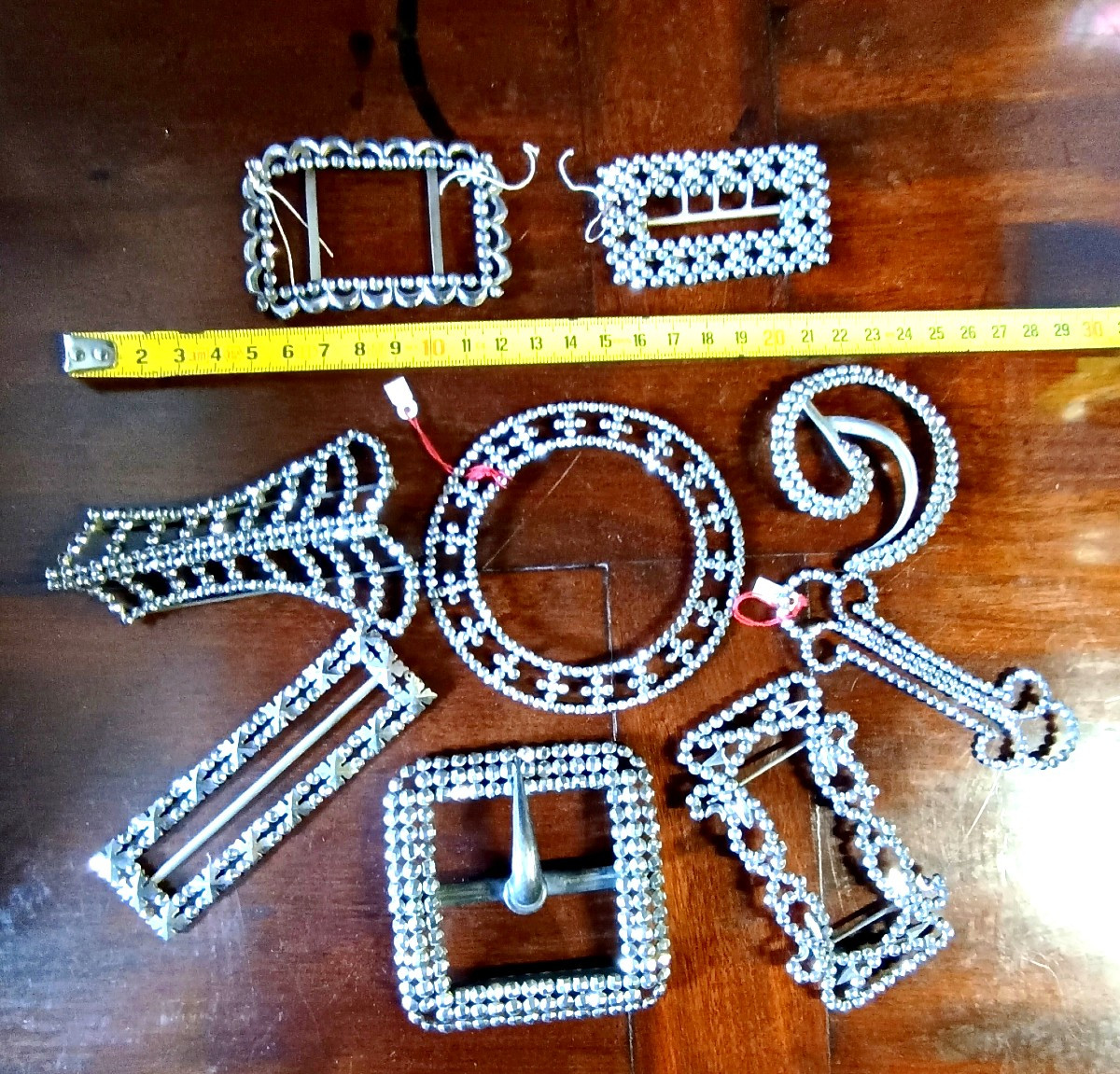 Polished Steel, Lot Of 9 Costume Jewelry, Late 19th Century Or 1900-photo-2