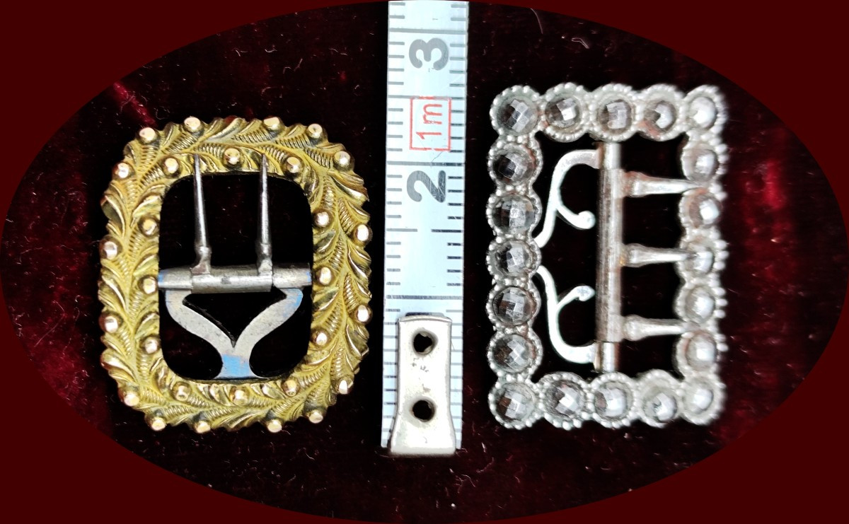 Hidden Love Jewelry, Directoire And Empire Period, 2 Garter Buckles -photo-2