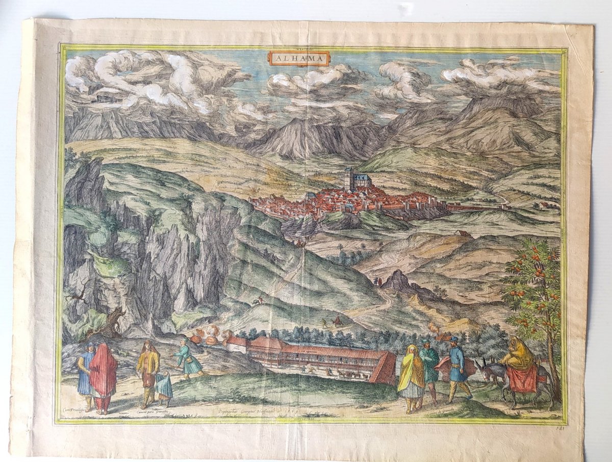 Les Sources Chaudes d'Alhama, Braun- 1564, Coloris d'époque !-photo-2