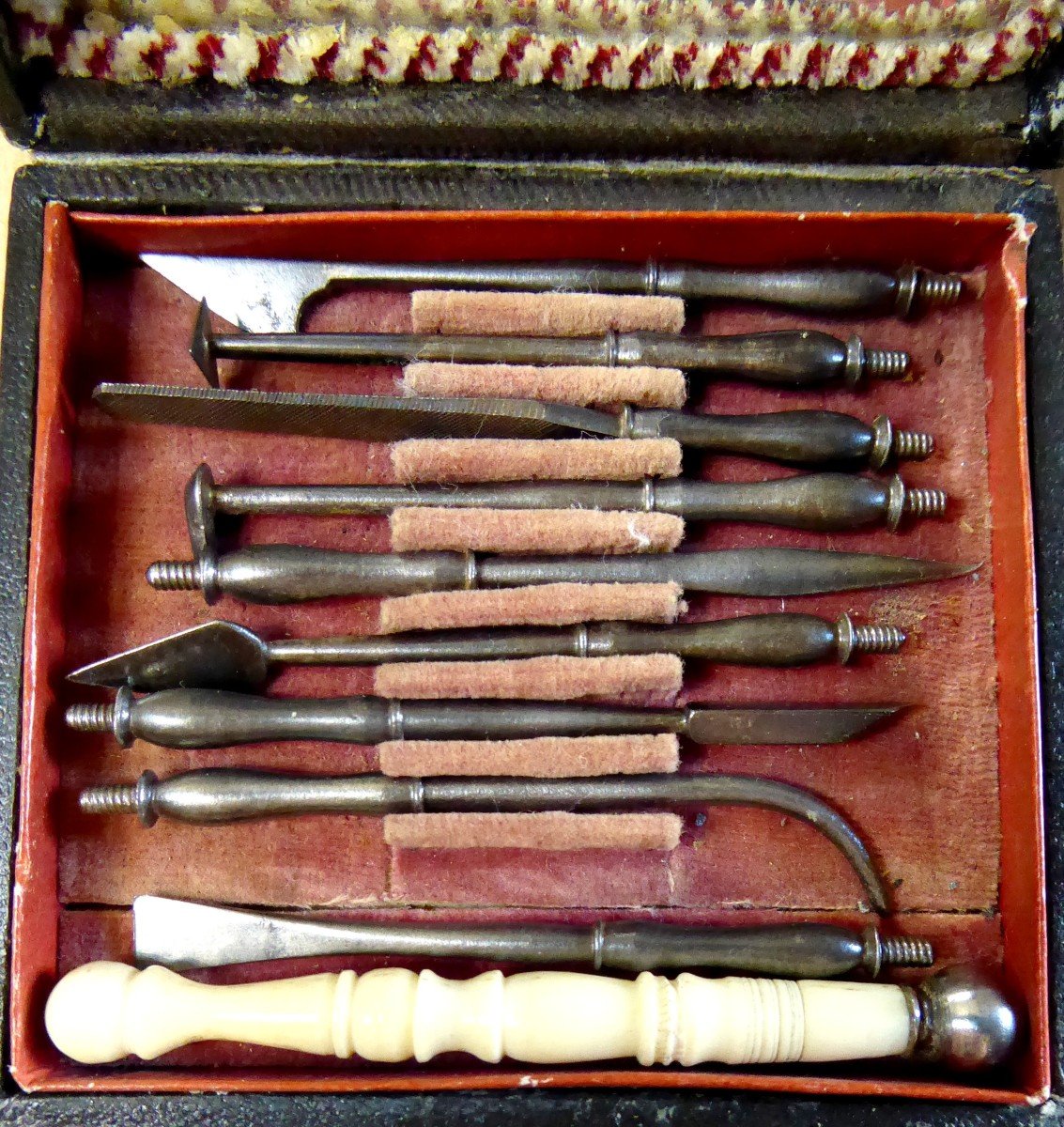 Complete Dentistry Case, Circa 1820, Good Quality, 10 Implements-photo-4