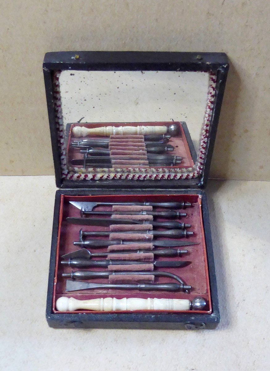 Complete Dentistry Case, Circa 1820, Good Quality, 10 Implements-photo-2