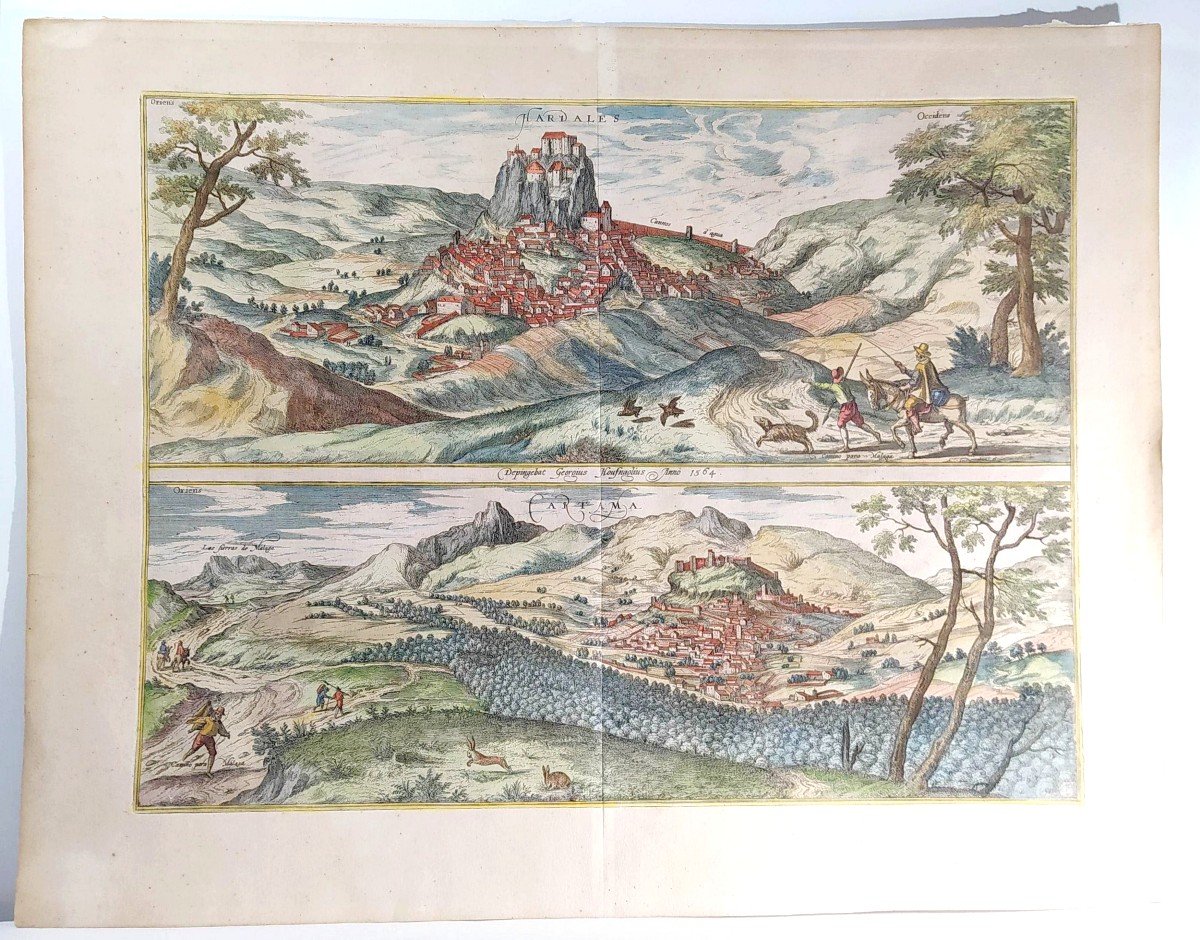 From 1564, Surroundings Of Malaga, Color Engraving : Hardales And Cartama,