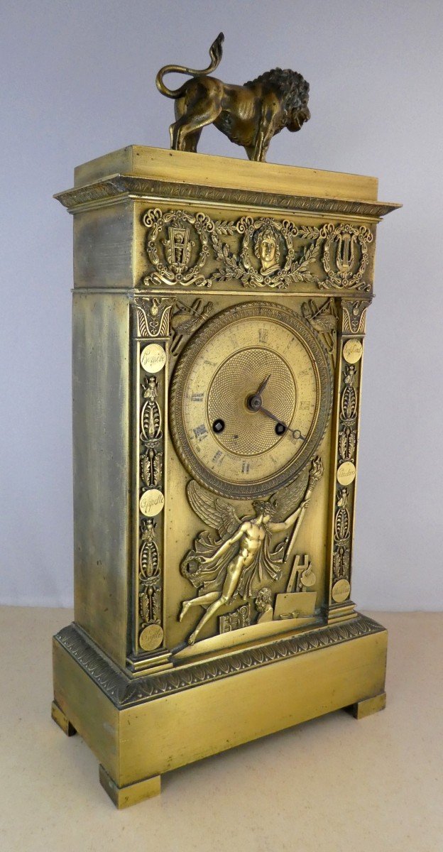 Large Gilt Bronze French Pendule, 1st Empire,  The Ancient Arts