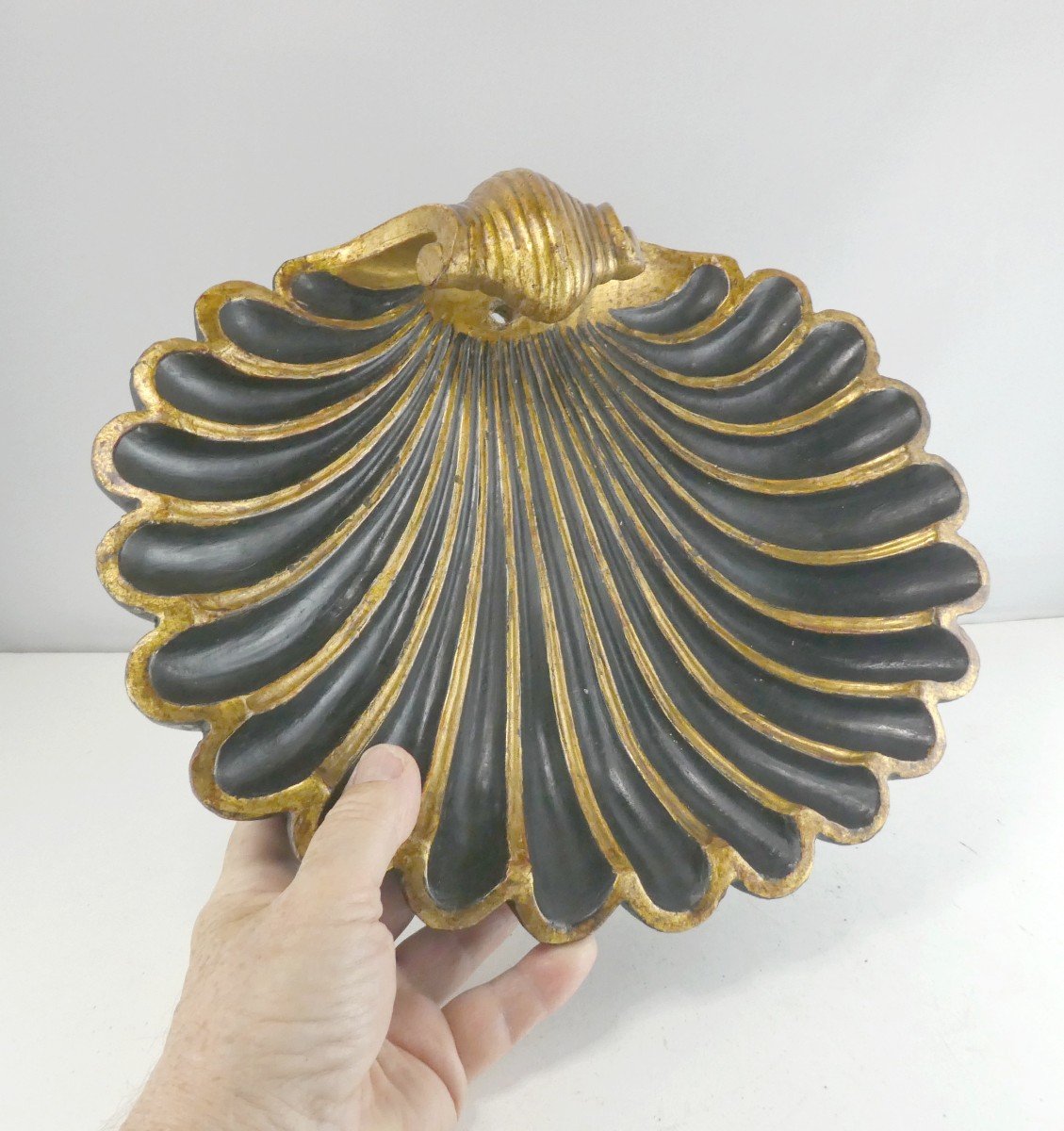 Carved Wood Shell, Painted,  Gilded, Beautiful Coquillage, Late 18th Century