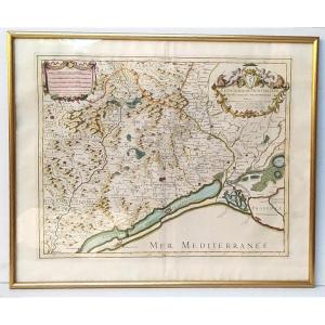 Beautiful Map Of The Archbishopric Of Montpellier, (rare), Jaillot 1703, Good Condition