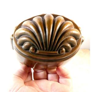 Collection: French Copper Mold, Shell Shaped Beautiful Patina, 19th Century