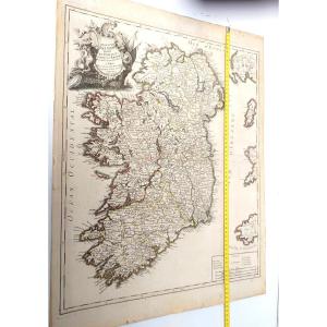 Grande Carte, 1745 : Le Royaume d'Irlande Par Et Chez Le Rouge (Paris)  P-A