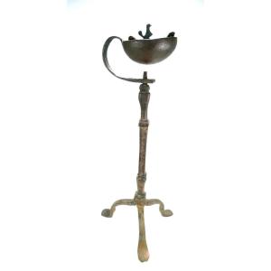 French Regence Elegant Wrought Iron  Oil Lamp, Provence