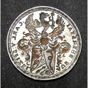 Silver Seal,  An Emissary Of Charles V, 16th Century, Beautiful Coat Of Arms