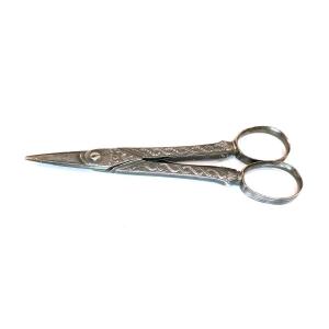 Collectible Scissors, Engraved Steel, 18th Century, Transitional Style, Fine Quality