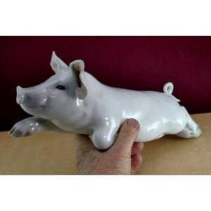 Jeune Cochon, Royal Porcelaine Copenhague, Par Erik Nielsen, Grand Modèle