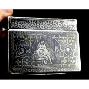 Notre Dame De Paris: Niello Silver Box, Esmeralda And Her Goat, Circa 1840, Minerva